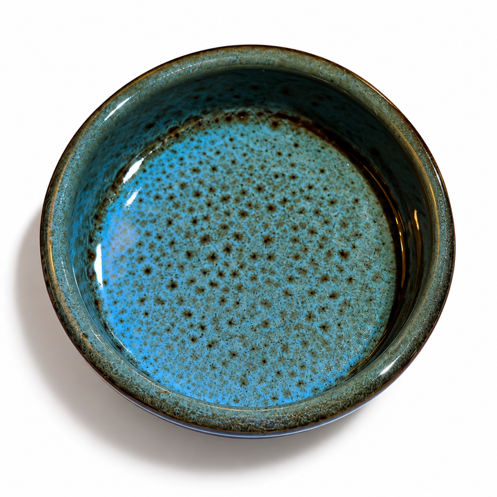 Schüssel Steingut Braun - Blau